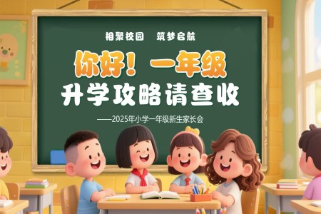 一年级新生开学家长会PPT含讲稿