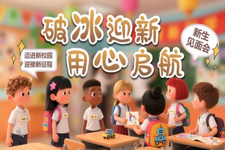 一年级新生见面会欢迎新同学主题班会PPT含讲稿