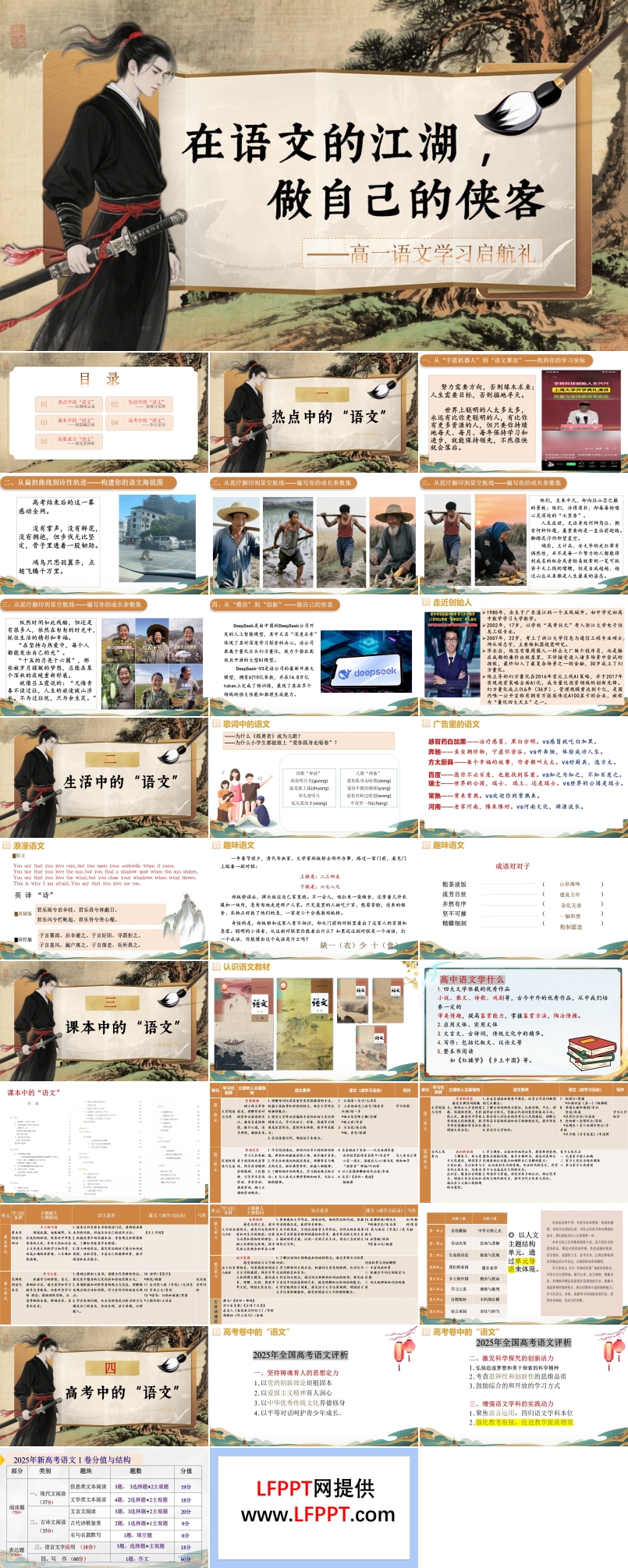 高一语文秋季开学第一课：在语文的江湖，做自己的侠客PPT课件含讲稿