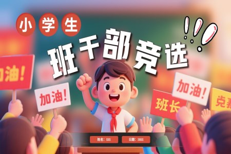小学生班干部竞选竞聘PPT含讲稿