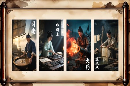 四大发明图片展示平滑动画PPT【特效动画】