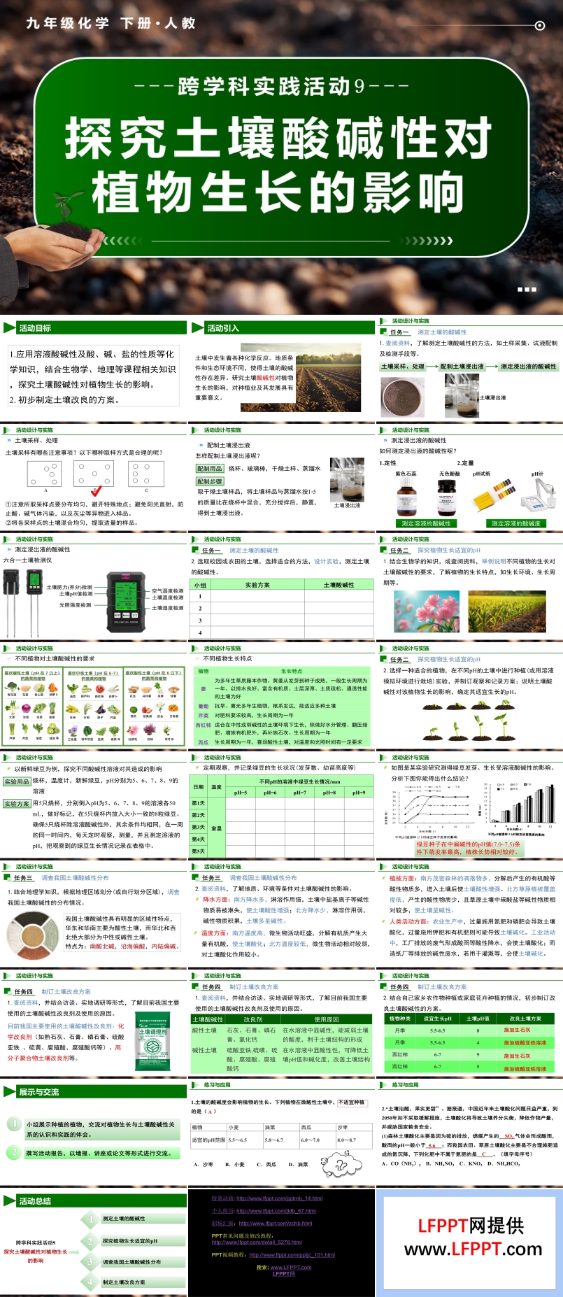 跨学科实践活动9 探究土壤酸碱性对植物生长的影响人教九年级化学下册PPT课件含教案