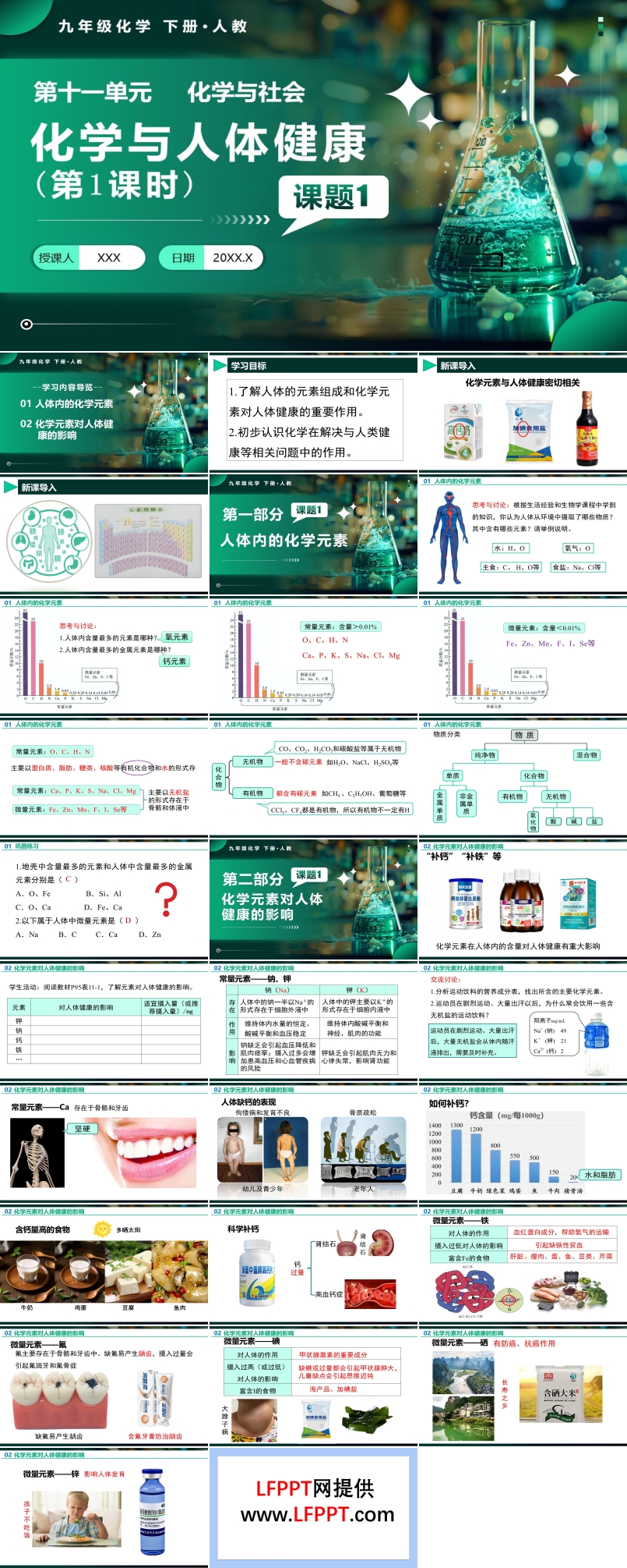 课题1 化学与人体健康（第1课时）人教九年级化学下册PPT课件含教案