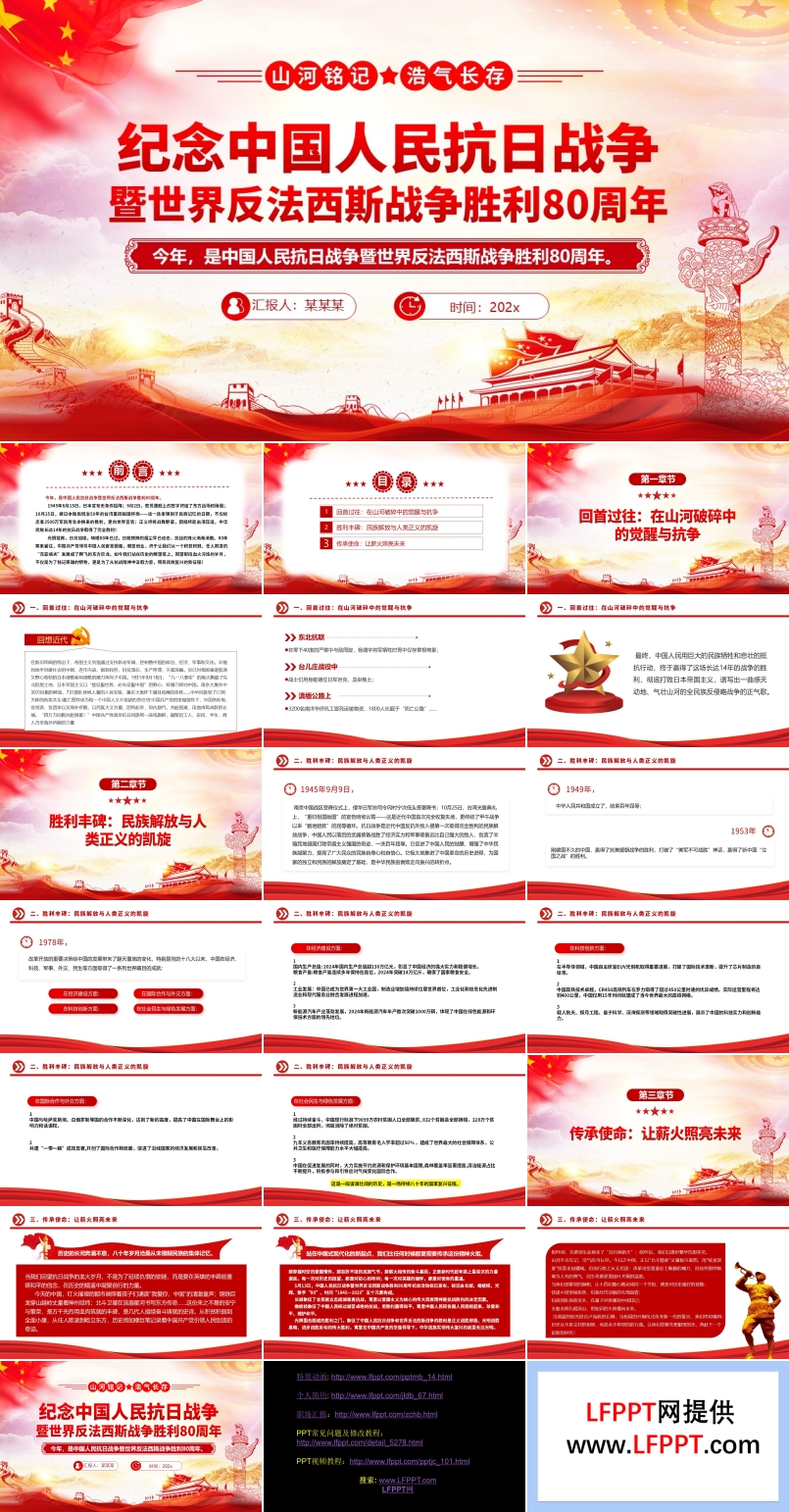 纪念中国人民抗日战争暨世界反法西斯战争胜利80周年PPT含讲稿