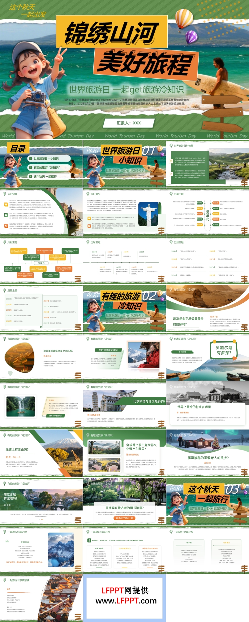 世界旅游日介绍动态PPT含讲稿