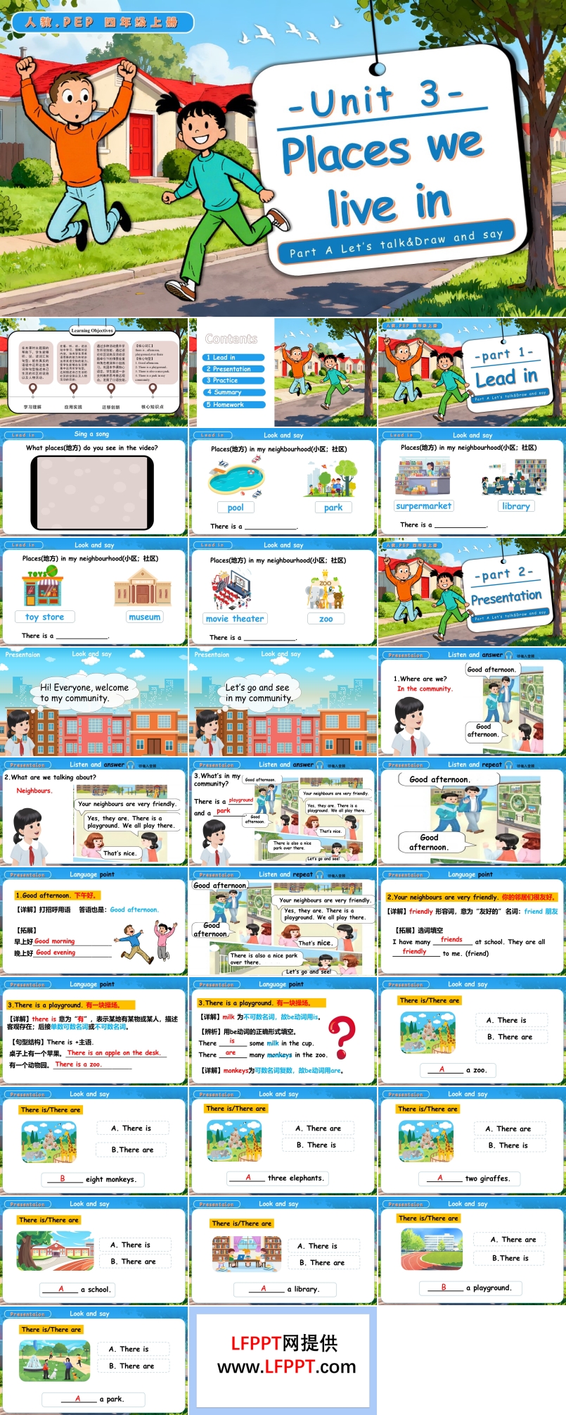 Unit 3 第1课时 Part A Let's talk Draw and say人教PEP四年级英语上册PPT课件含教案