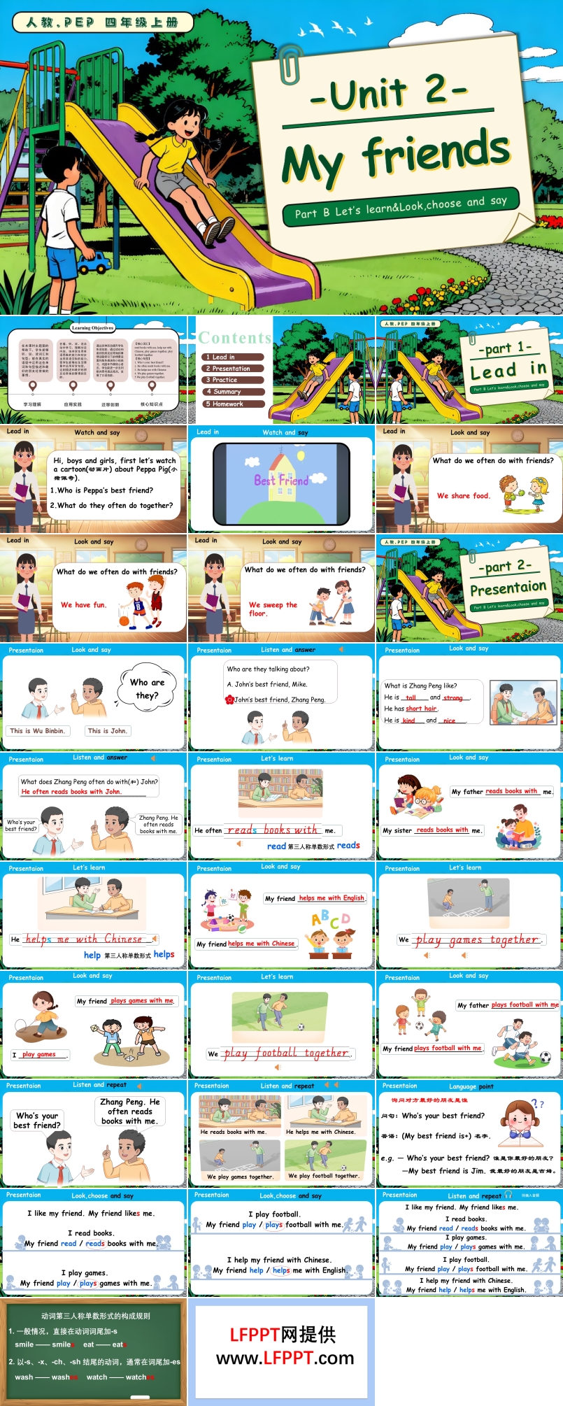 Unit 2 第5课时 Part B Let’s learn Look,choose and say 人教PEP四年级英语上册PPT课件含教案