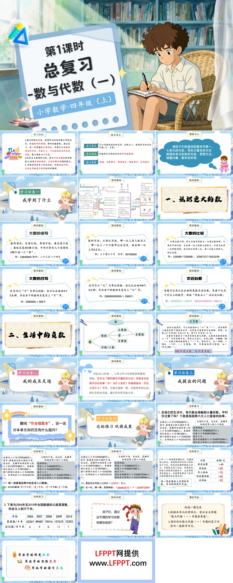 总复习第1课时数与代数（一）北师大数学四年级上册PPT课件含教案