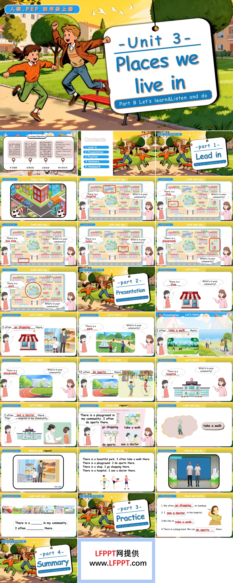 Unit 3 第5课时 Part B Let's learn Listen and do人教PEP四年级英语上册PPT课件含教案