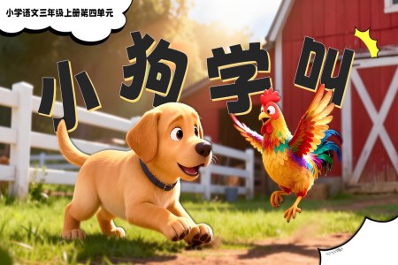 《小狗学叫》三年级语文上册PPT课件含教案