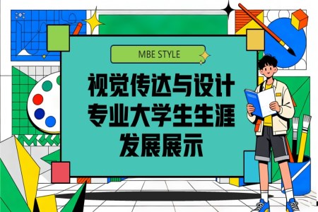 视觉传达与设计专业大学生生涯发展展示动态PPT含讲稿