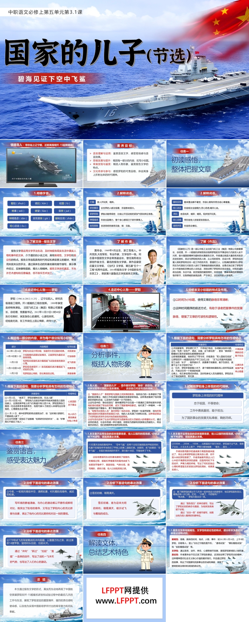 《国家的儿子（节选）》统编中职语文第五单元PPT课件含教案
