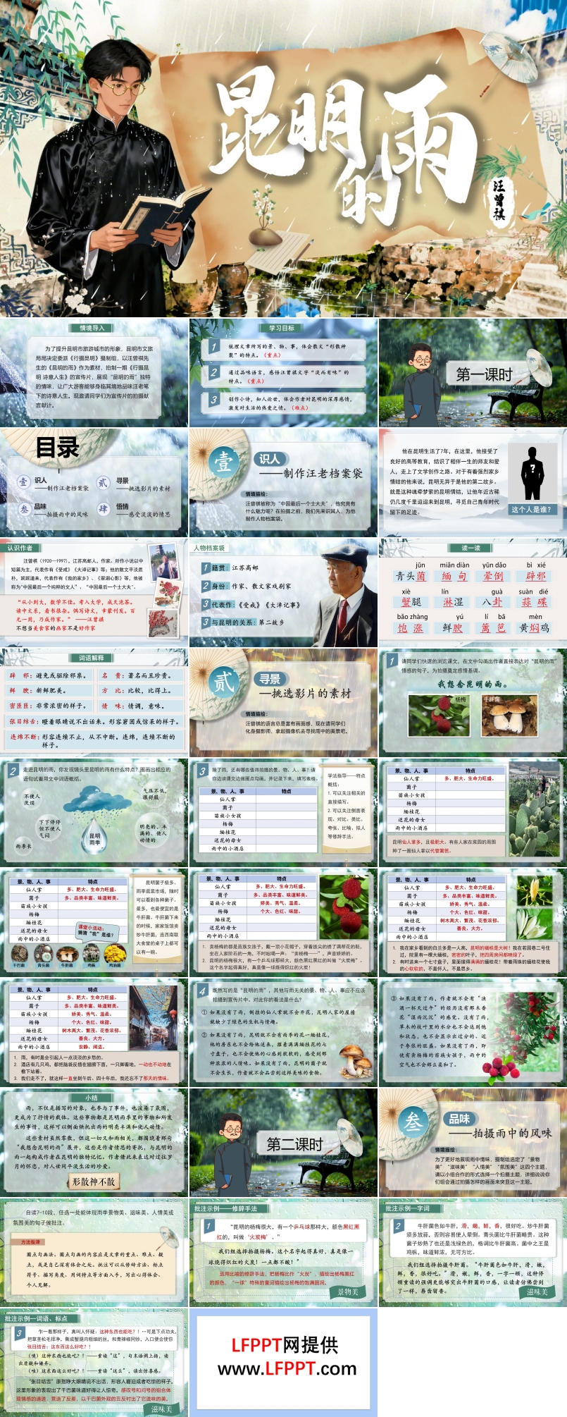 《昆明的雨》部编八年级语文上册第四单元PPT课件含教案