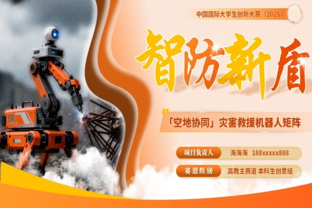 大学生创新大赛空地协同灾害救援机器人矩阵展示动态PPT含讲稿