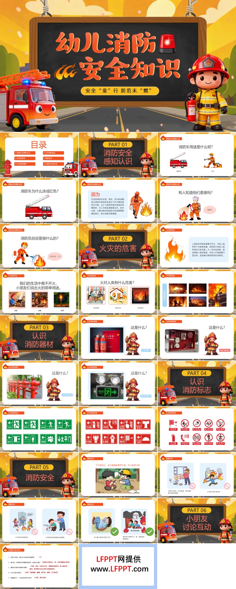幼儿消防安全主题班会PPT含讲稿