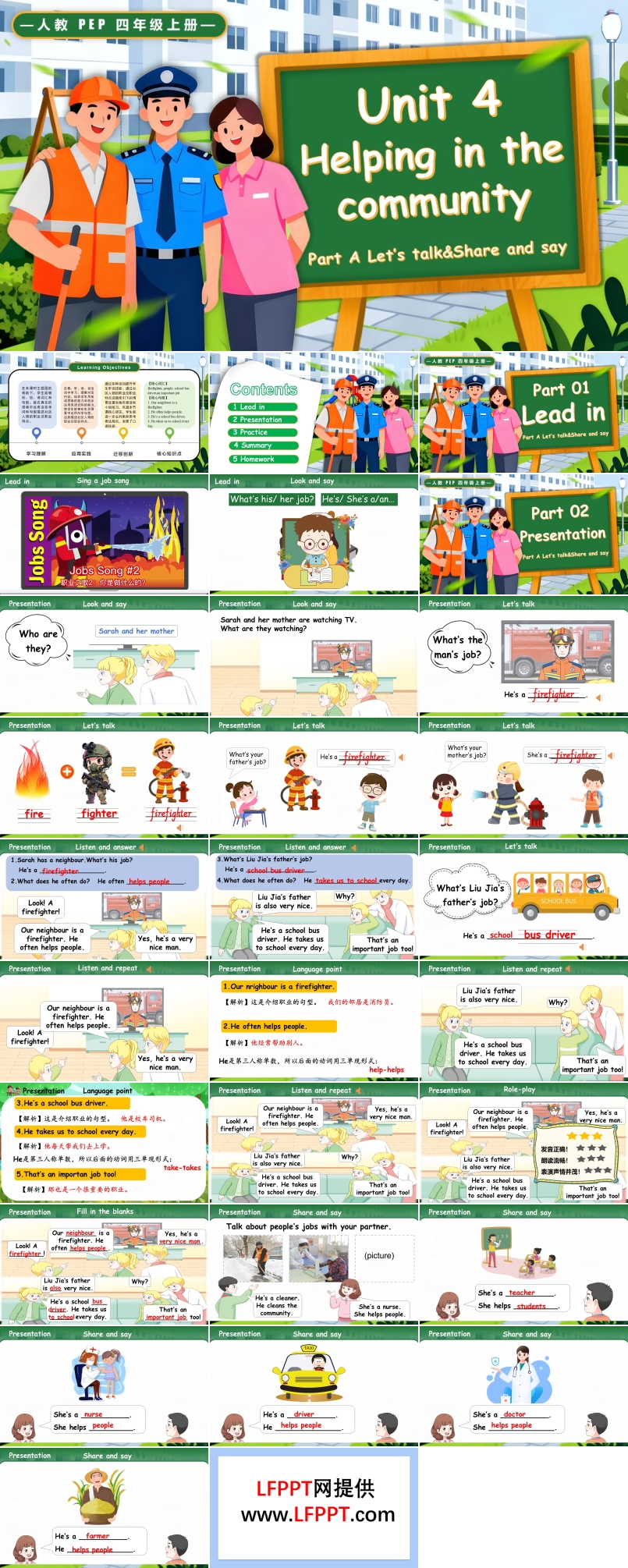 Unit 4 第1课时 Part A Let's talk Share and say人教PEP四年级上册PPT课件含教案