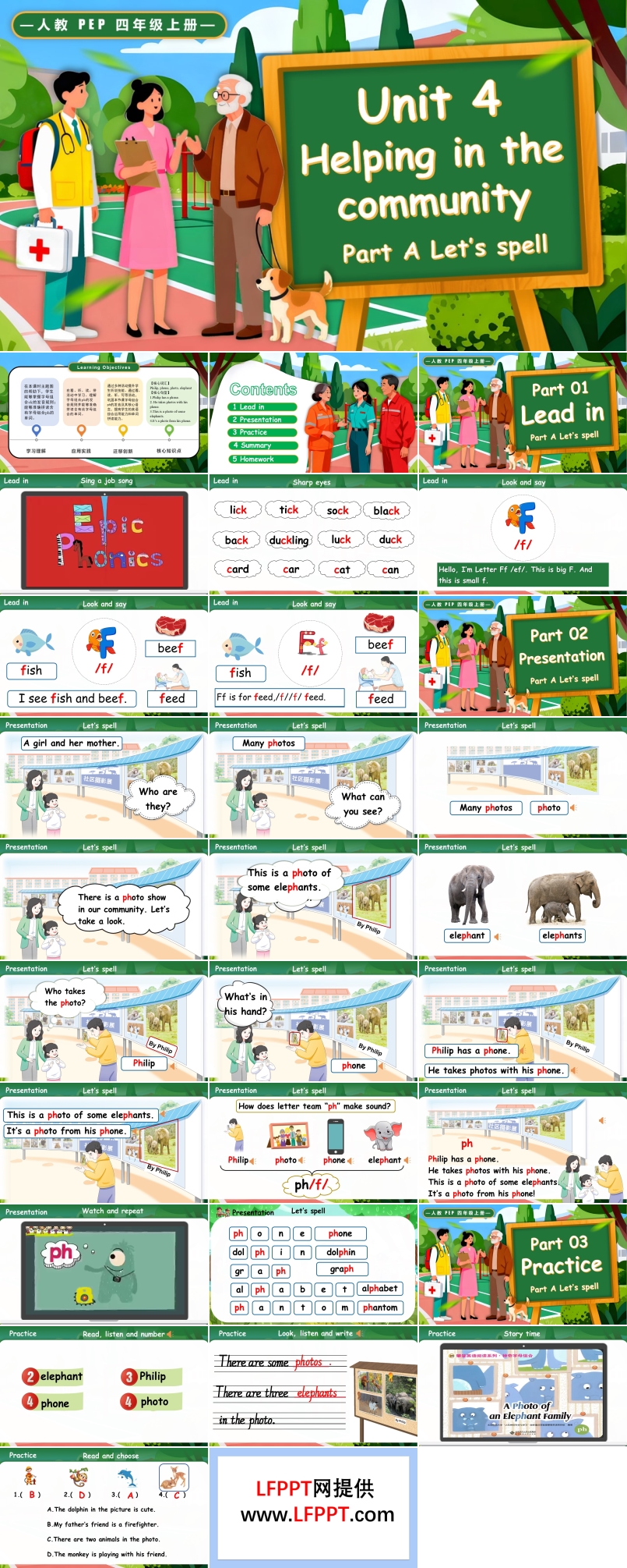 Unit 4 第3课时 Part A Let’s spell人教PEP四年级上册PPT课件含教案