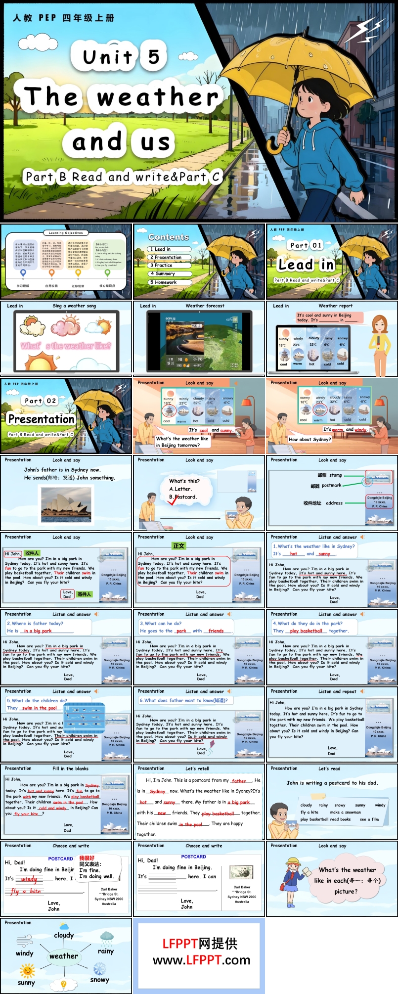 Unit 5 第6课时 Part B Read and write&Part C人教PEP四年级上册PPT课件含教案