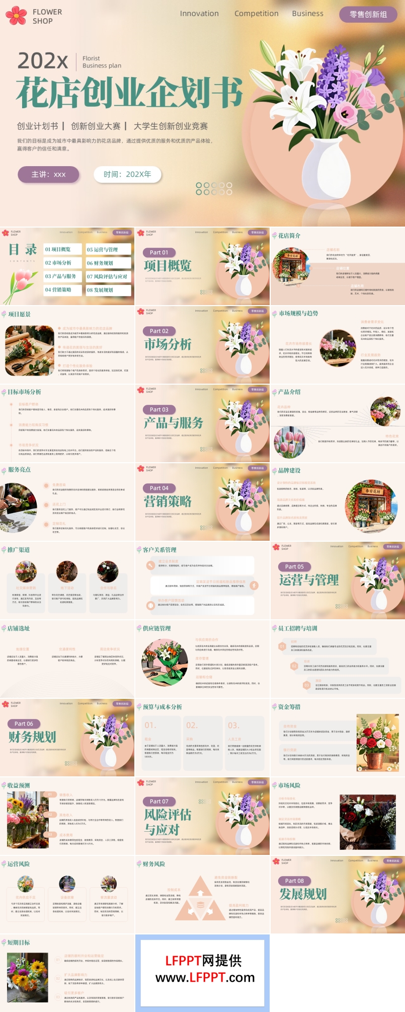 花店创业计划大赛创业计划书PPT课件含讲稿