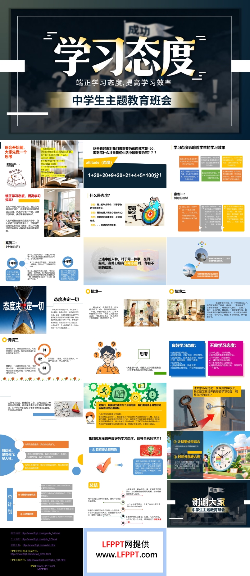 中学生励志主题班会教育课件PPT含讲稿