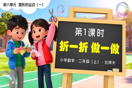 第六单元第1课时  折一折，做一做二年级数学上册北师大PPT课件含教案