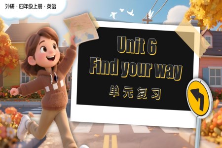 Unit 6 Find your way. (复习课件)四年级英语上册外研（新教材）PPT课件含知识清单