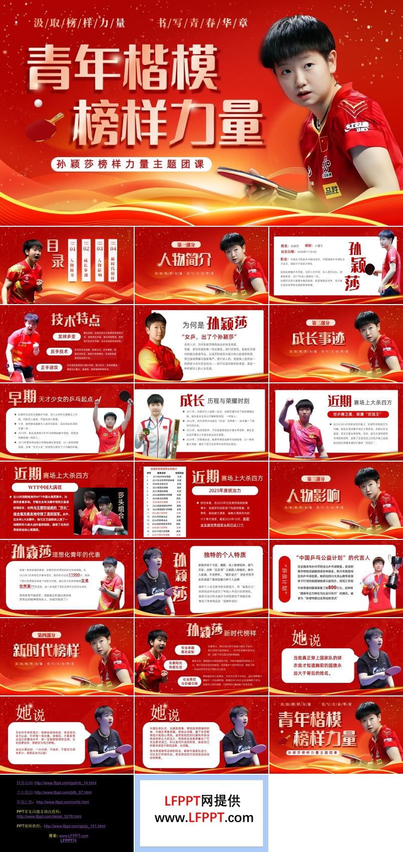 孙颖莎青年楷模榜样力量主题团课PPT课件含讲稿