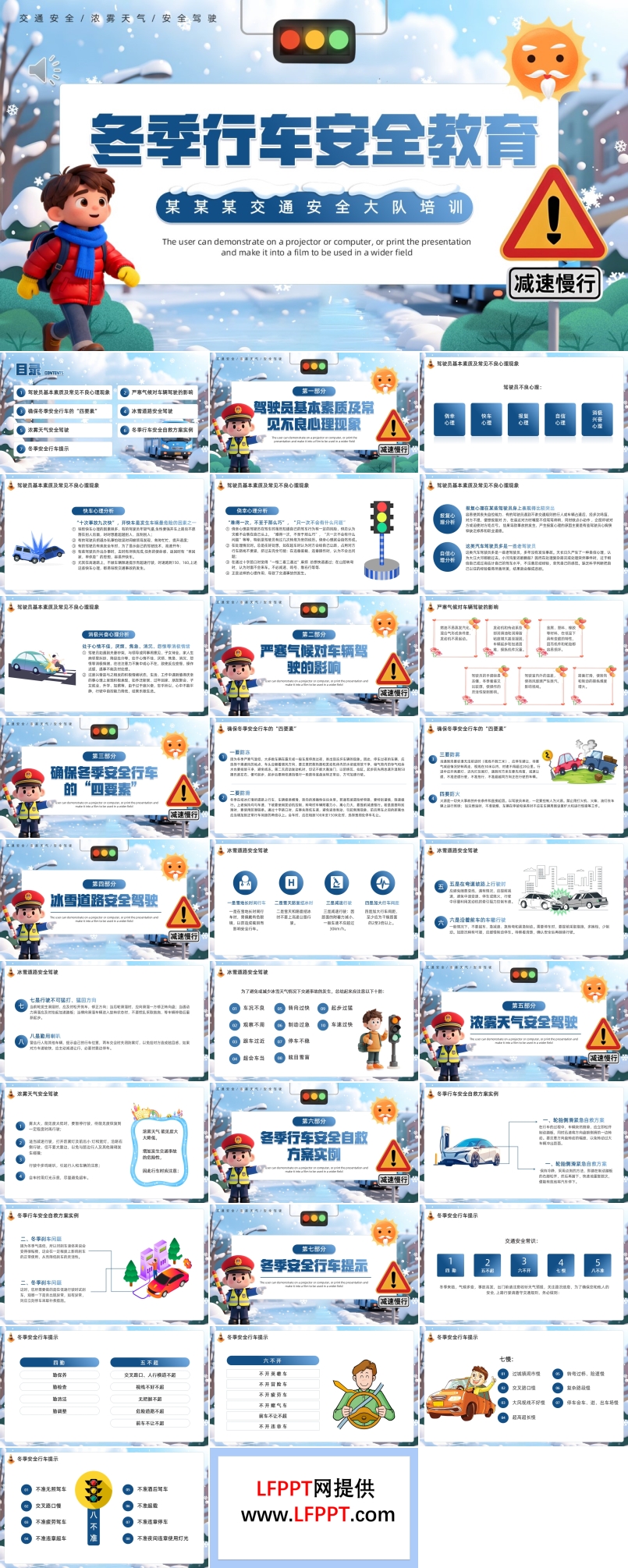 2025冬季行车安全教育PPT含讲稿