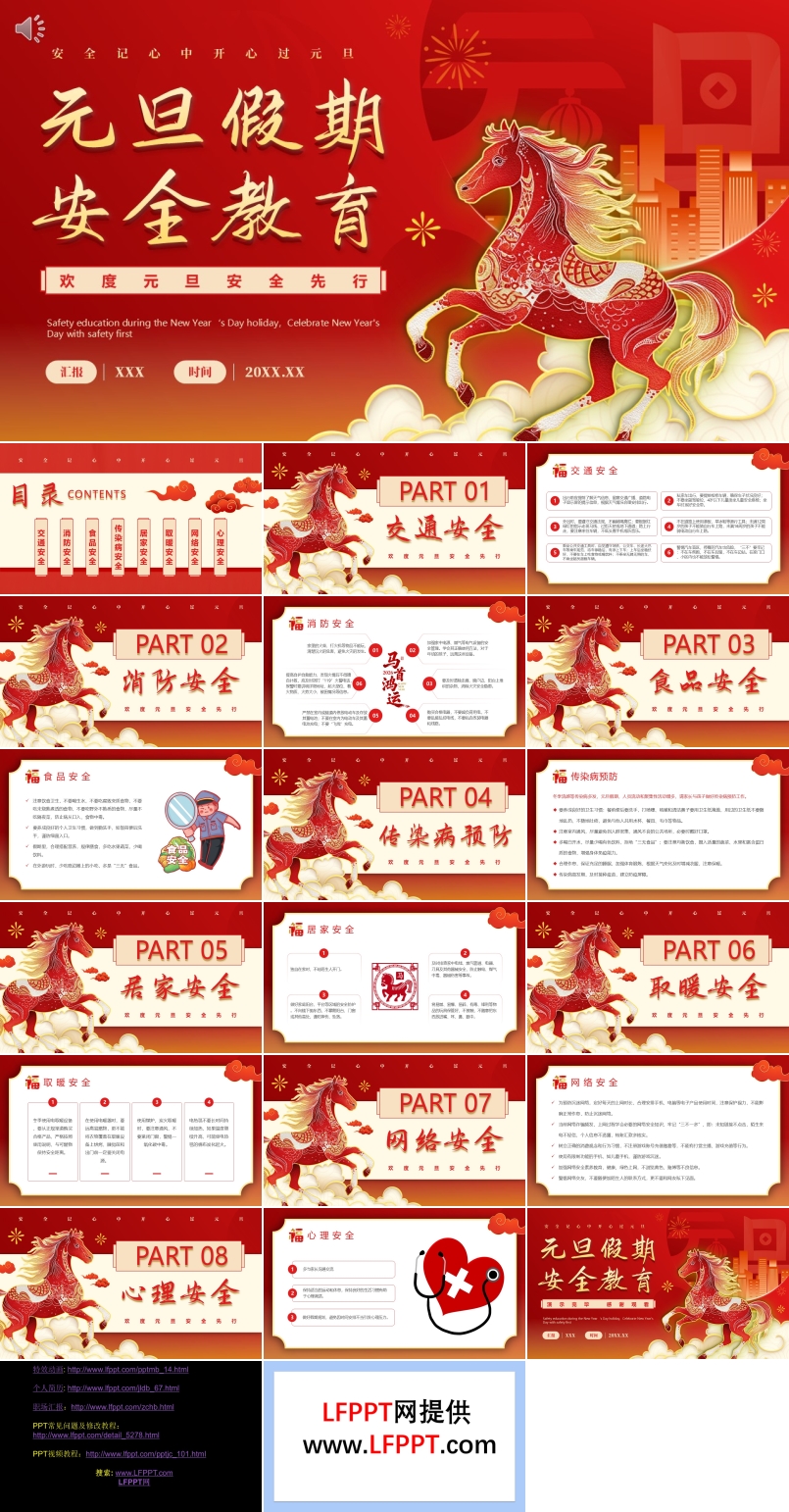 马年元旦假期安全教育PPT
