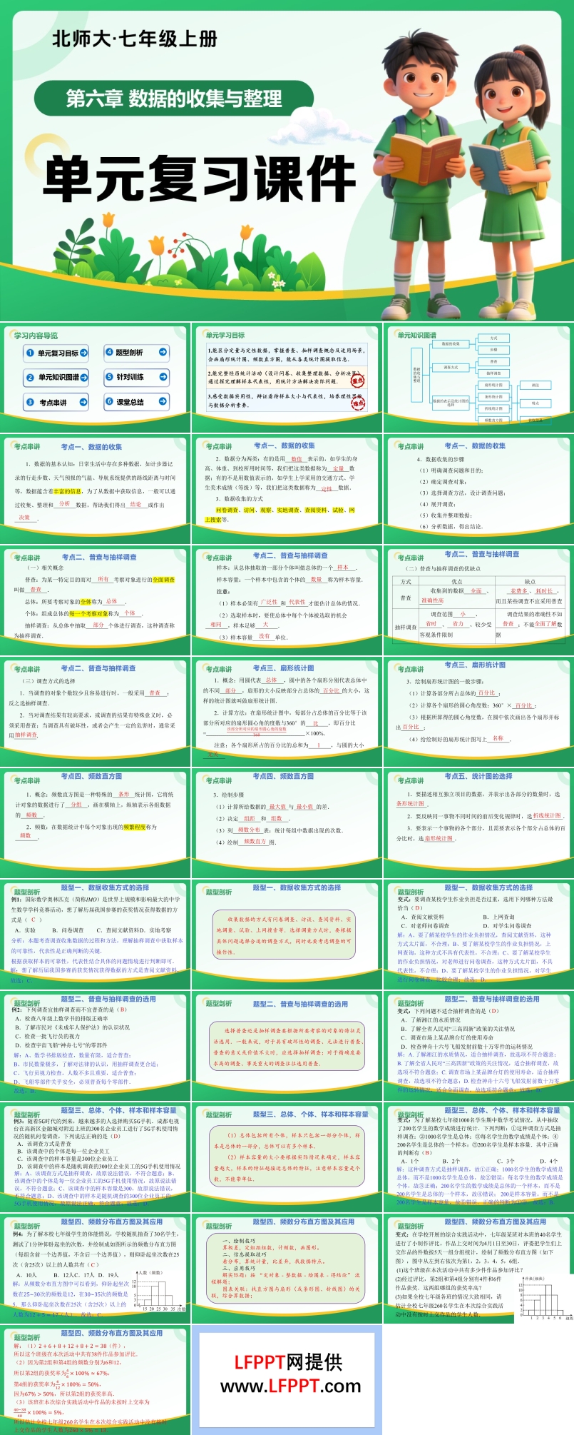 第六章 数据的收集与整理（复习课件）七年级数学上册（北师大）ppt课件含知识清单