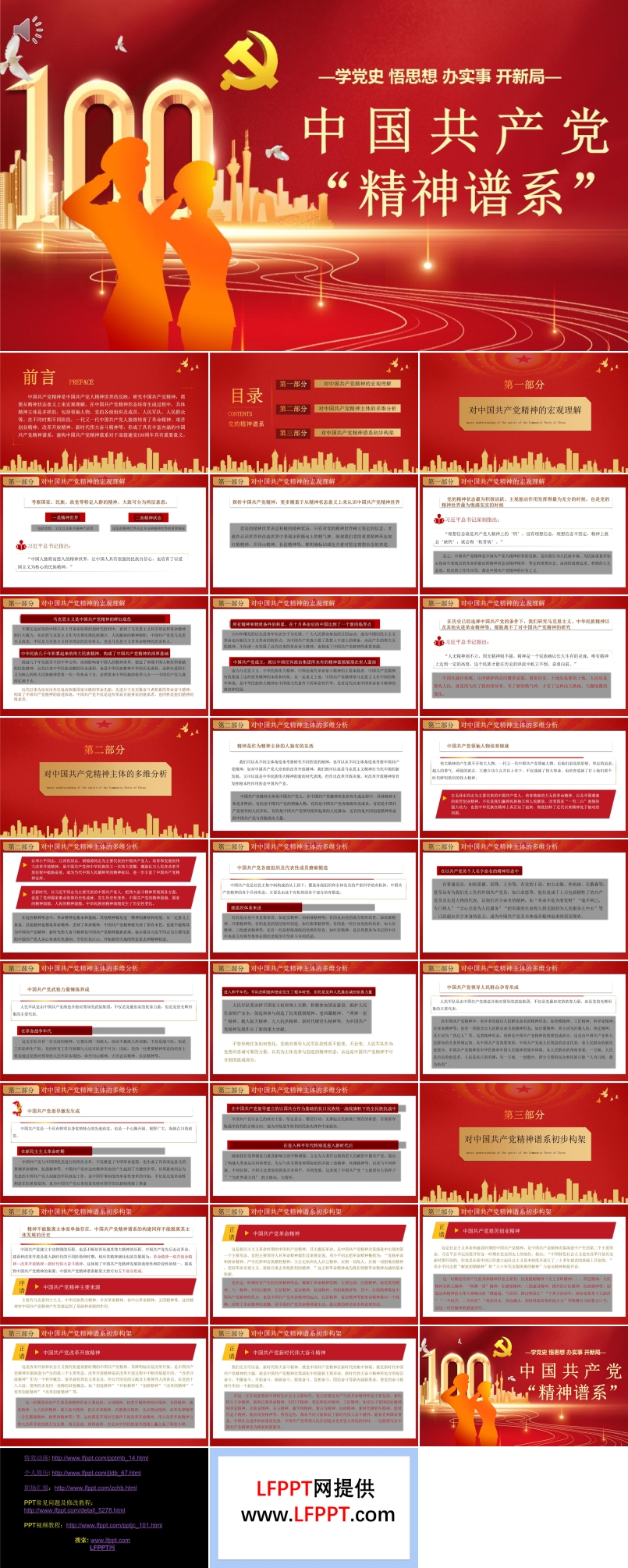 中国共产党的精神谱系PPT模板