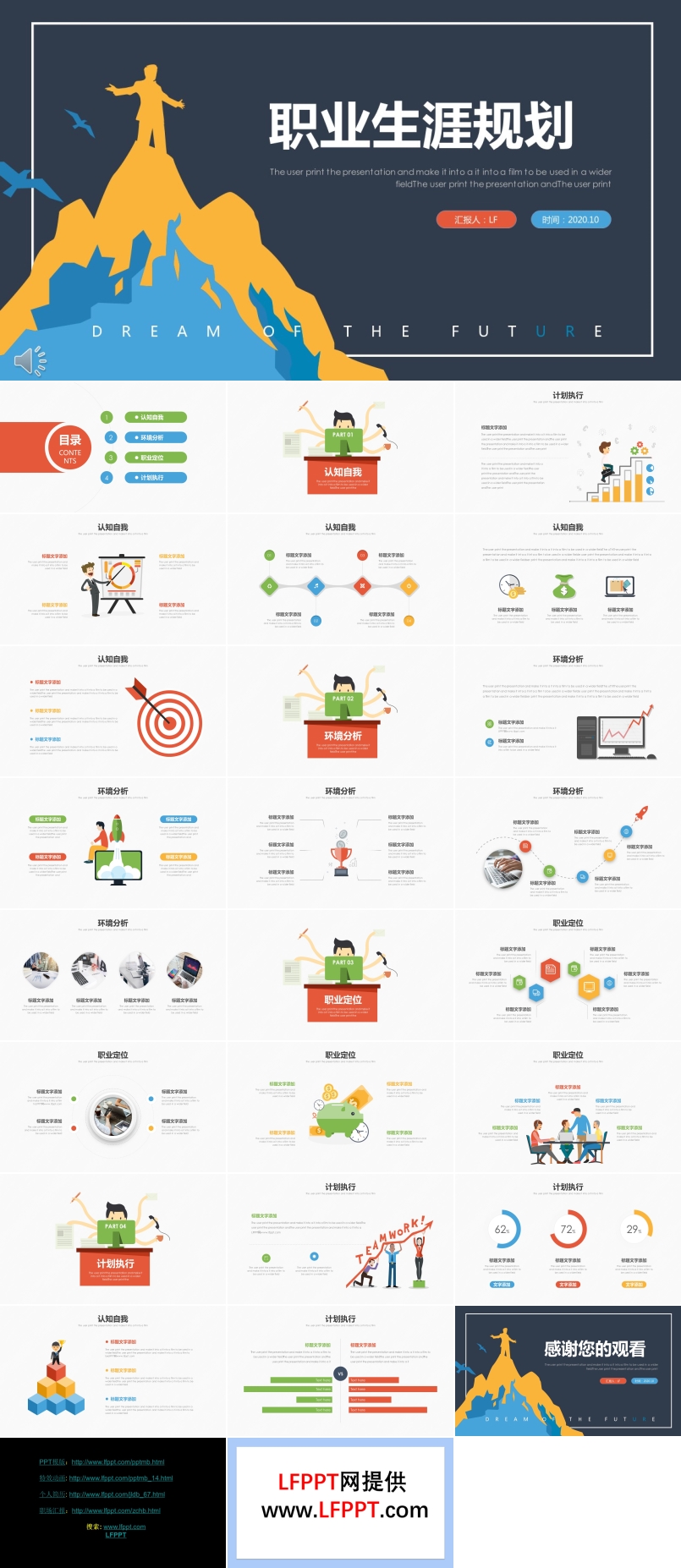 高校毕业生职业生涯规划PPT模板