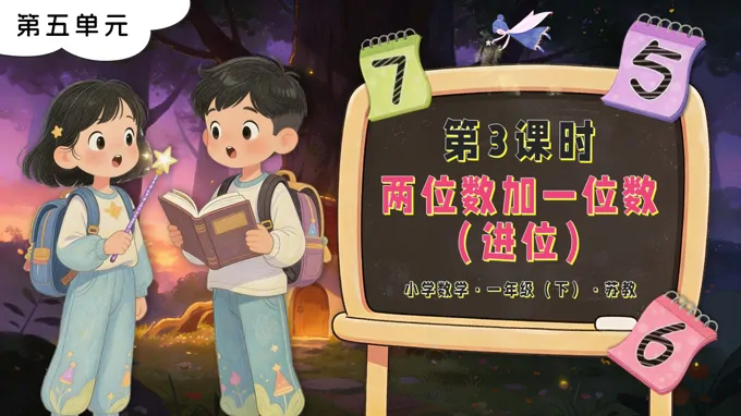 第五單元 第3課時(shí) 兩位數(shù)加一位數(shù)（進(jìn)位）蘇教小學(xué)數(shù)學(xué)一年級(jí)下冊PPT課件（含教案+分層作業(yè)+學(xué)習(xí)任務(wù)單）