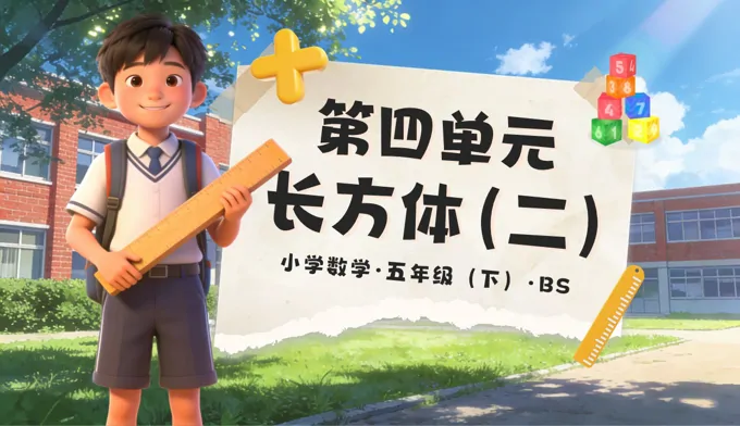 第四單元 長方體（二）（復(fù)習(xí)課件）五年級數(shù)學(xué)下冊北師大ppt課件（知識清單+單元測試）