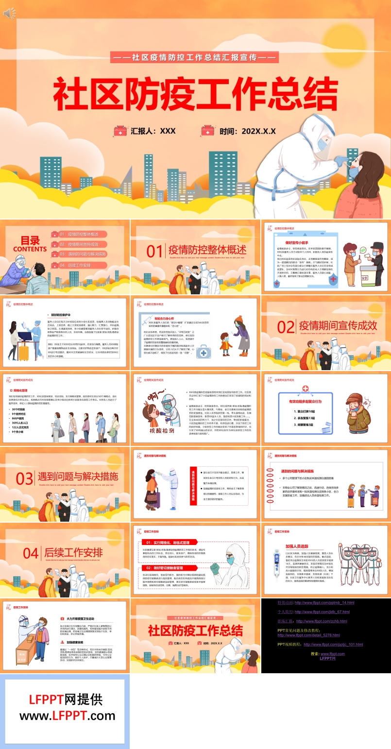 社區(qū)防疫工作總結報告PPT