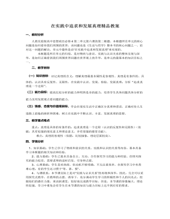 人教版高中政治必修4在实践中追求和发展真理精品教案