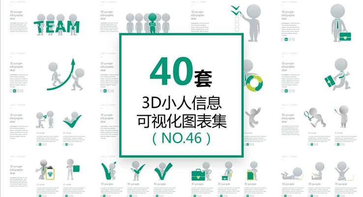 40套3D小人信息图表合集PPT模板