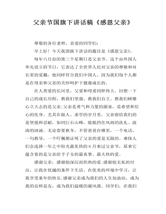 父亲节国旗下讲话稿《感恩父亲》