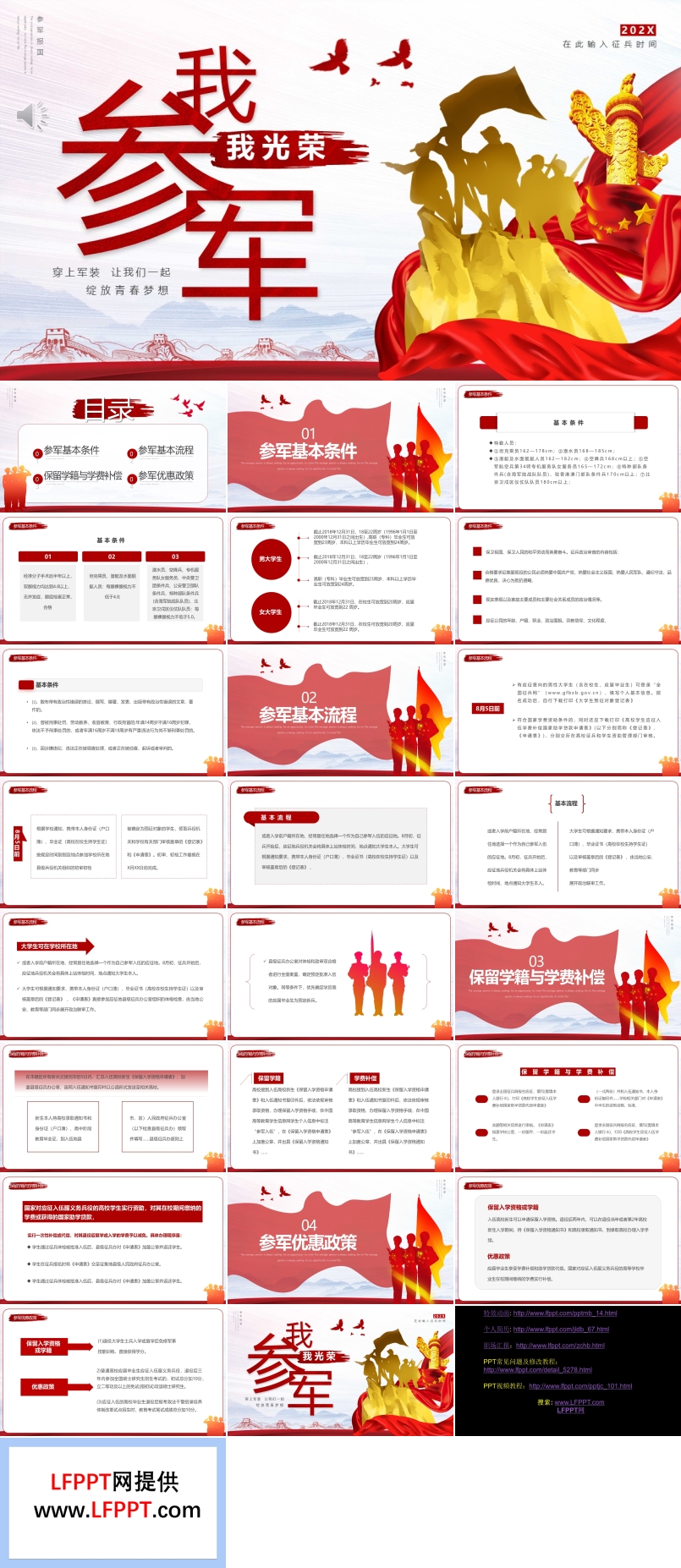 我参军我光荣征兵宣传PPT