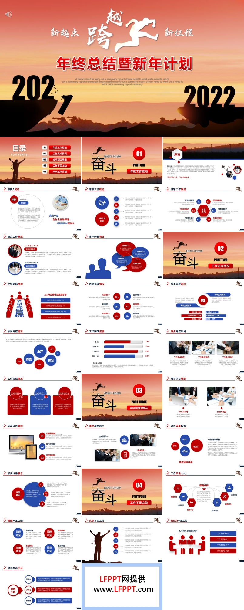 跨越2021展望2022ppt动态模板