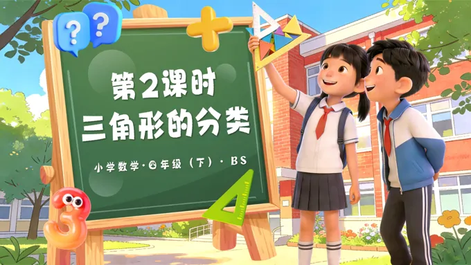 第二单元 第2课时 三角形的分类(教学课件)四年级数学下册北师大PPT课件(教案+分层作业+学习任务单)-33页-大小20M