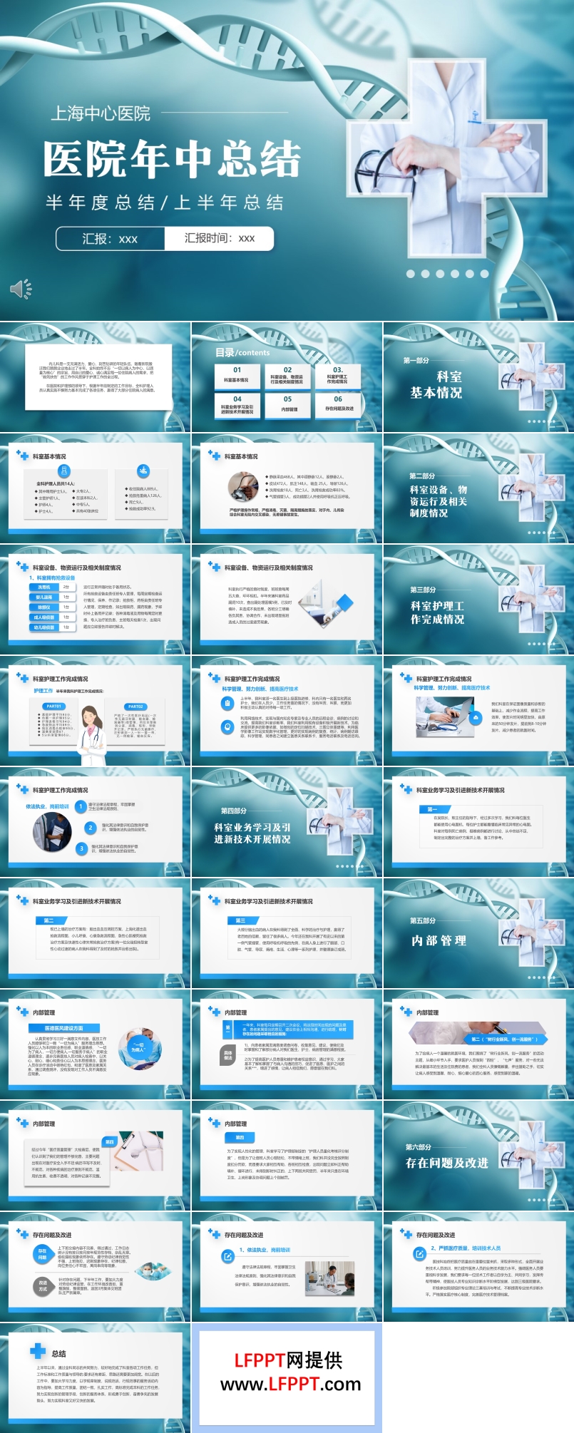 医院年中工作总结工作报告PPT