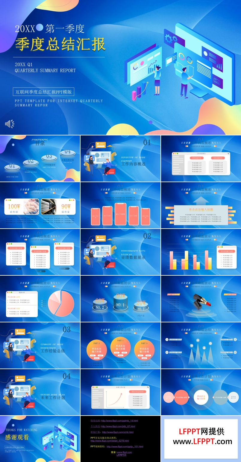 互聯(lián)網(wǎng)季度總結(jié)匯報PPT模版
