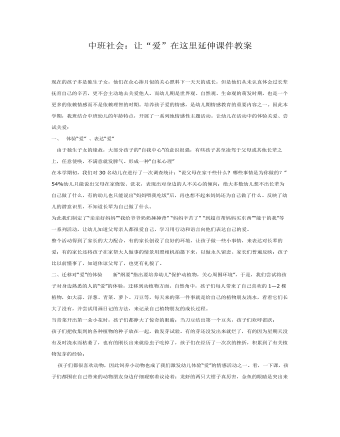 中班社会:让“爱”在这里延伸课件教案