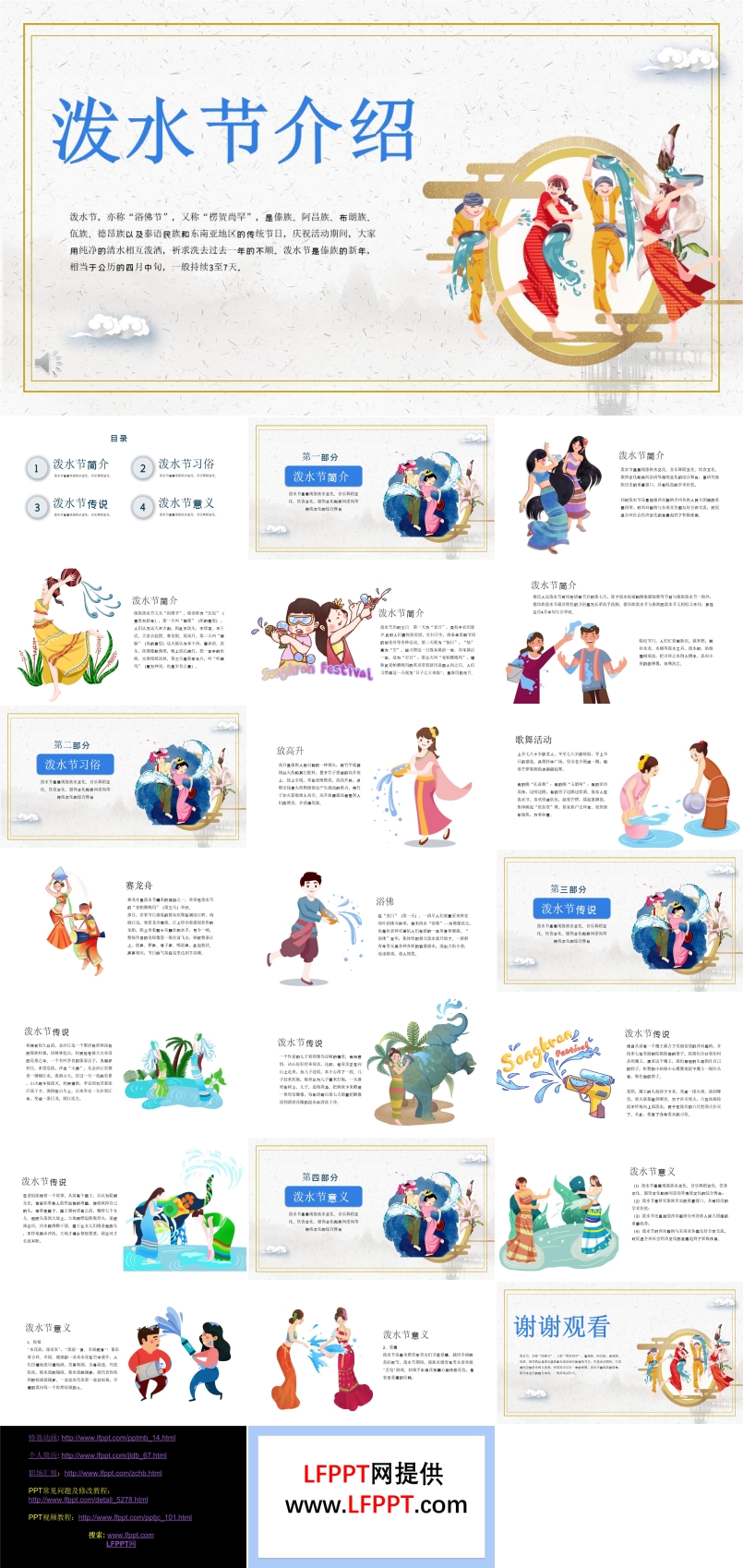 傣族的泼水节介绍PPT