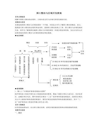 人教版高中地理选修2国土整治与区域开发教案