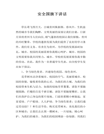 安全国旗下讲话
