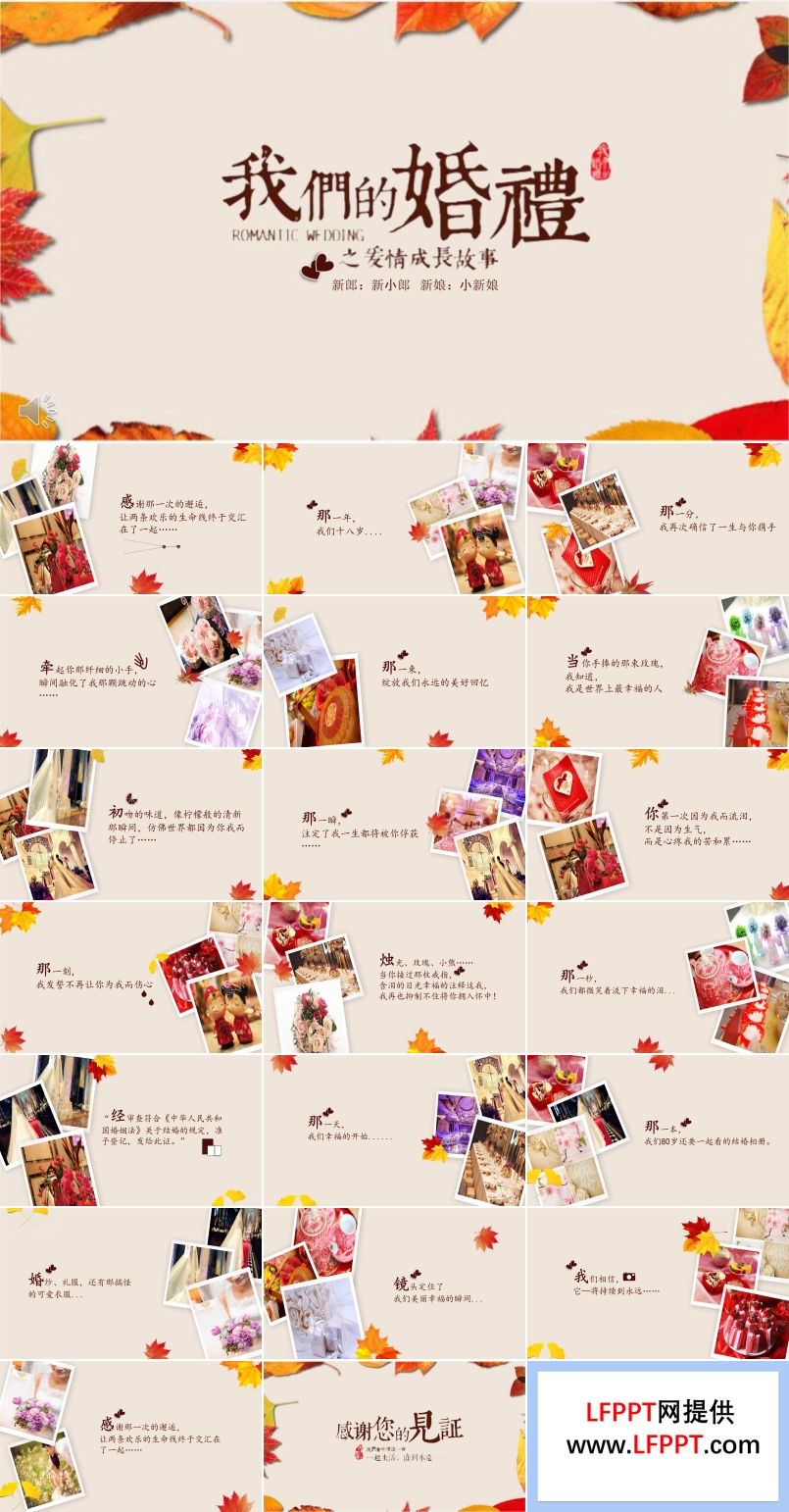 我們的愛情我們的婚禮PPT浪漫相冊動(dòng)畫模板