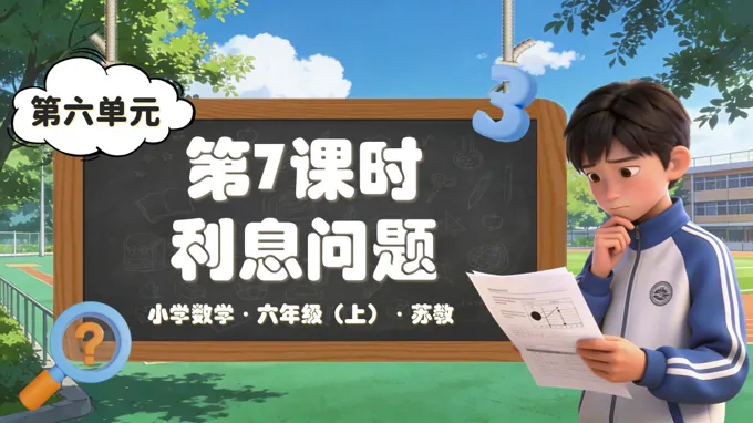 第六单元第7课时 利息问题(教学课件)六年级数学上册苏教ppt课件(教案+分层作业+学习任务单)