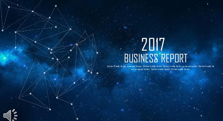 线条星空风格总结汇报PPT模板